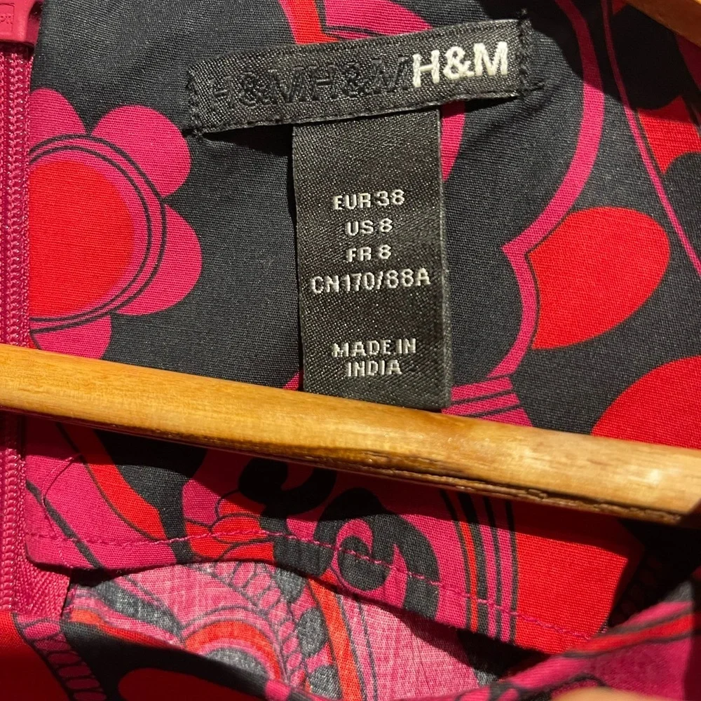 H&M Paisley Print Sleeveless Shift Dress Size 8 - Picture 2 of 4